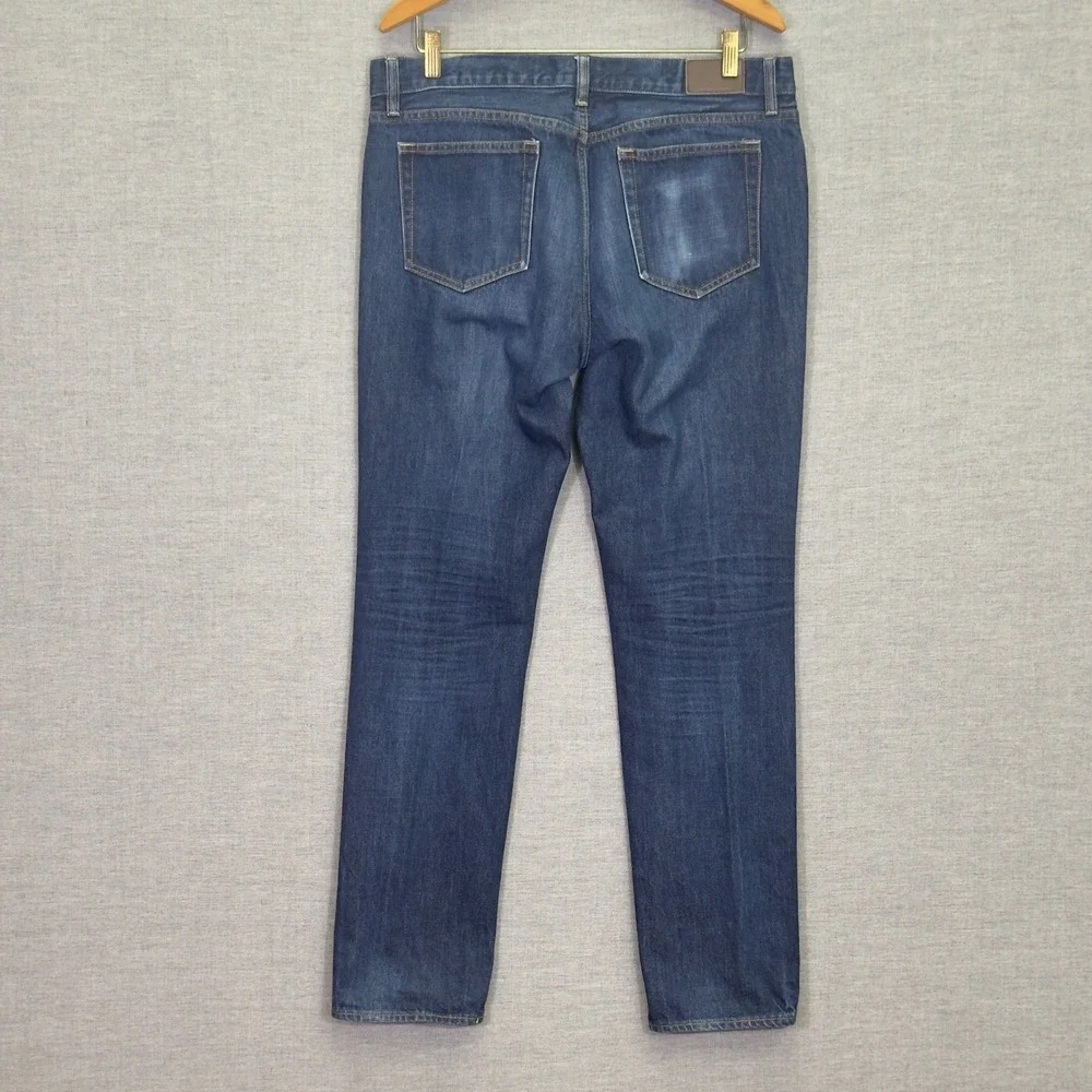 J.Crew The Driggs Men's Slim Fit Dark Wash Denim Jeans Classic Cotton Size 34x32